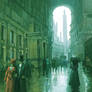 Woman with Black Umbrella