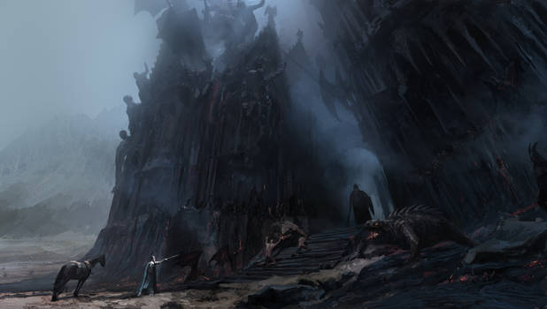 Fingolfin challenges Morgoth @ the gate of Angband