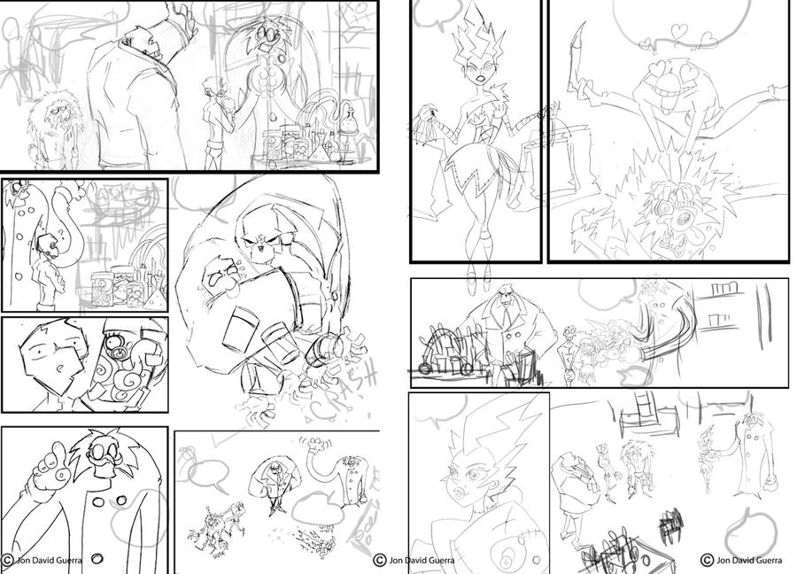 Rough pencils Pages 13 and 14