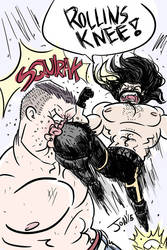 Seth Rollins breaks John Cena's nose