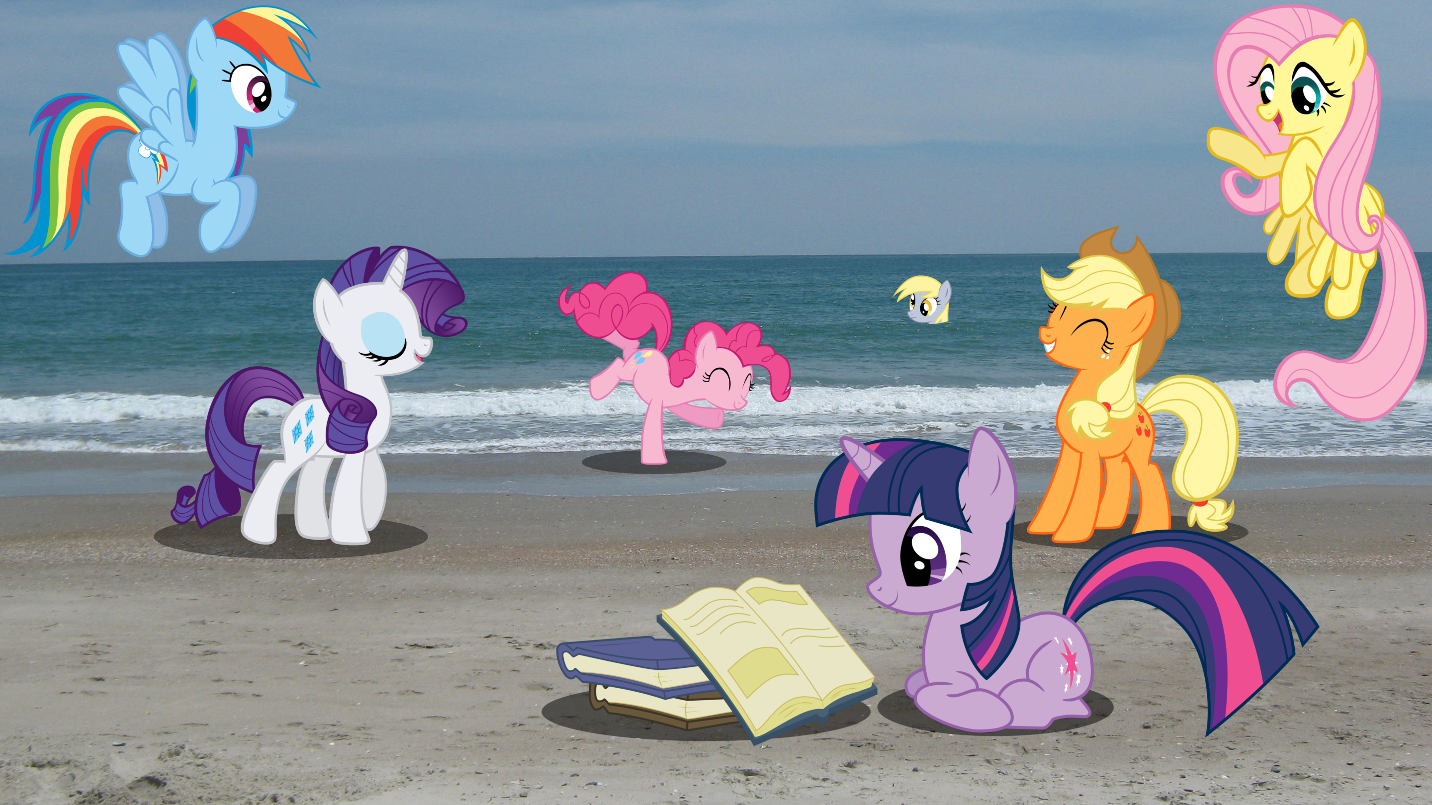 Ponies at the Beach Wallpaper