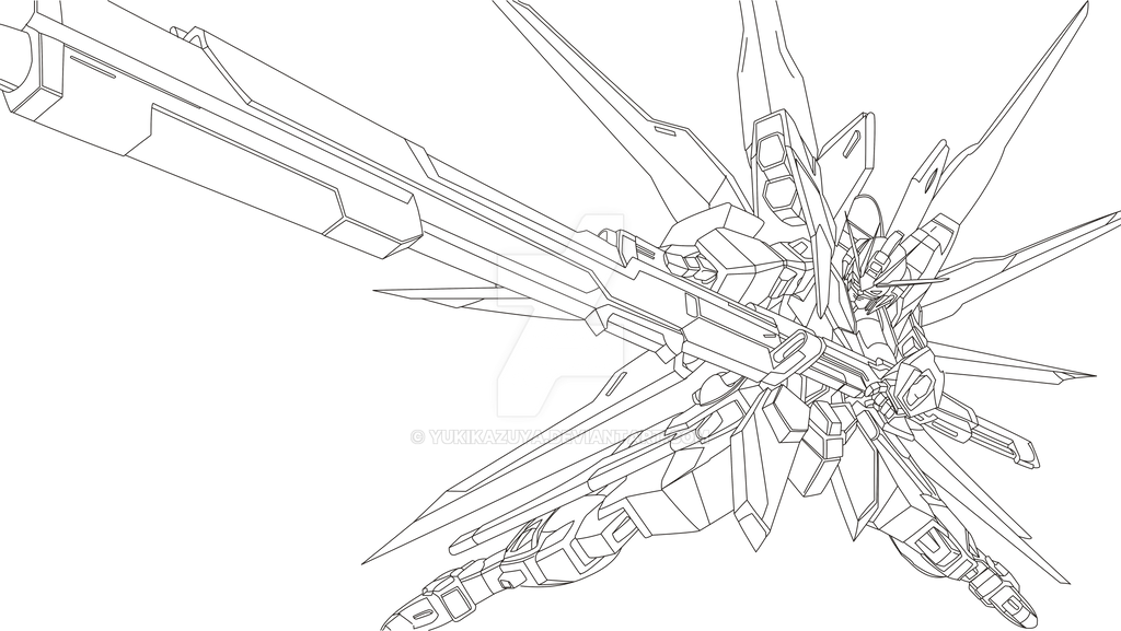Strike Freedom Line art by yukikazuya on DeviantArt
