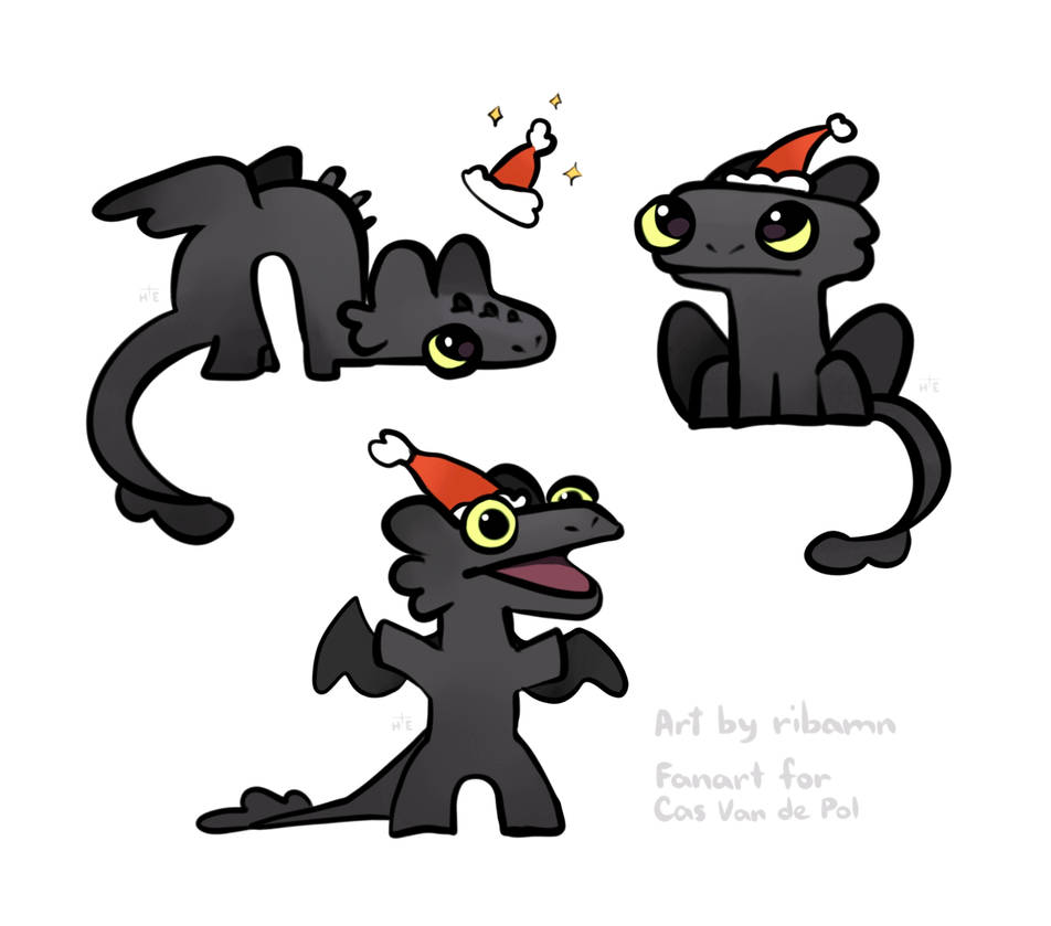 Dancing Toothless finds Santa s hat by ribamn on DeviantArt