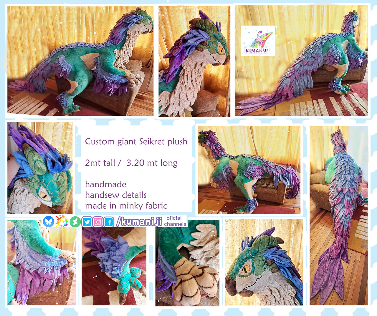 Giant custom Seikret plush