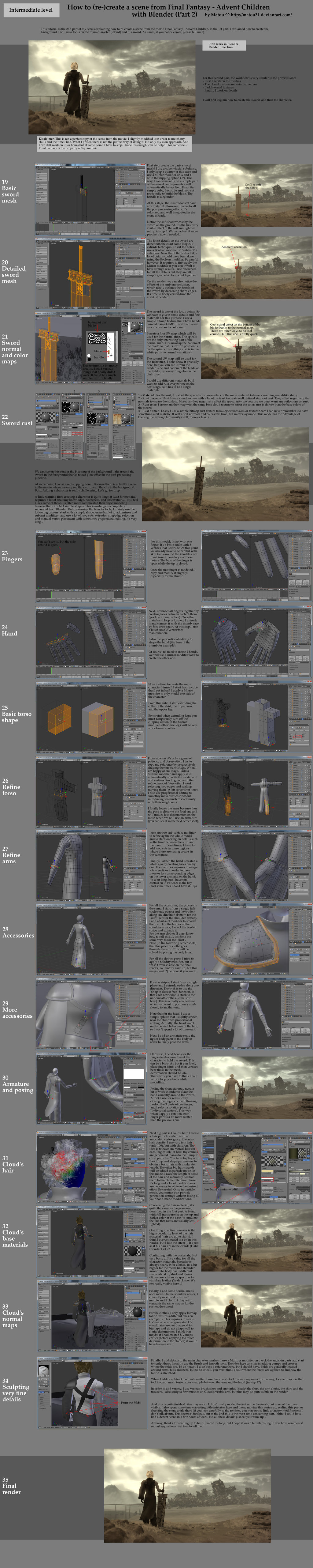 How to create scene from Final Fantasy in Blender