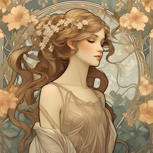 Alphonse Mucha Inspired Art - Whispers of the Wild