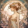 Alphonse Mucha Inspired - A Springtime Love 4