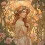 Alphonse Mucha Inspired Art - Nostalgia's Melody 3