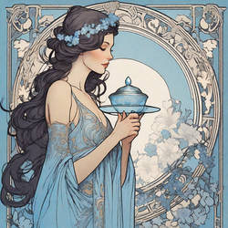 Alphonse Mucha Inspired Art - Mysterious elixir