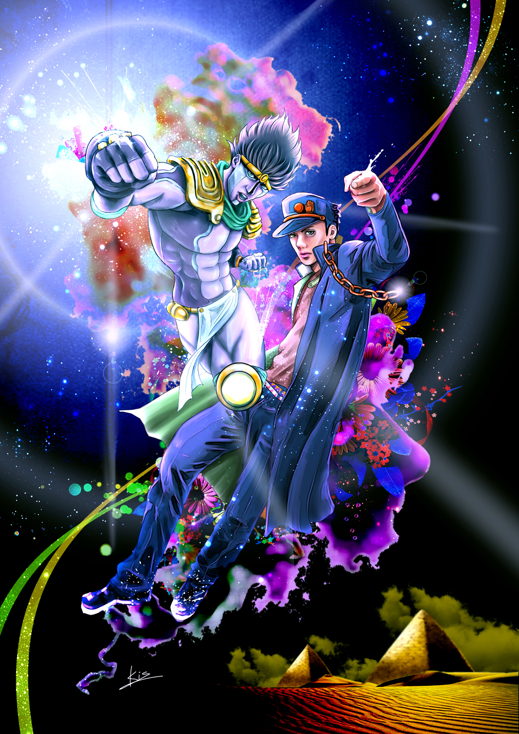 I made a Jotaro and Star Platinum part 4 mobile background. : r