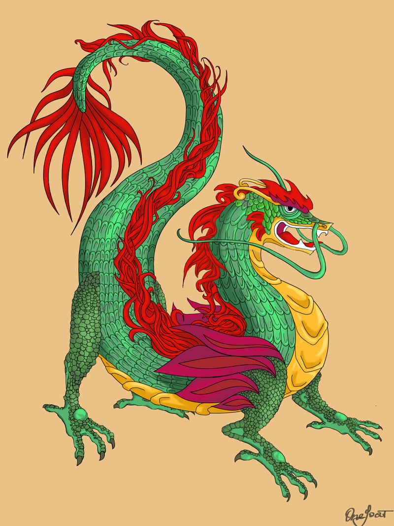Green-Red dragon by OneGoat on DeviantArt