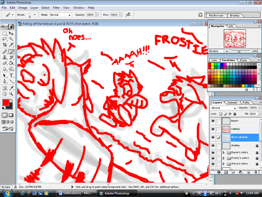 falling off the failboat WIP by Wolvesrock520 on DeviantArt