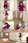 Monica's Foot stuck in the door by Lazlow87