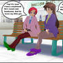 Mom's chatting at the mall
