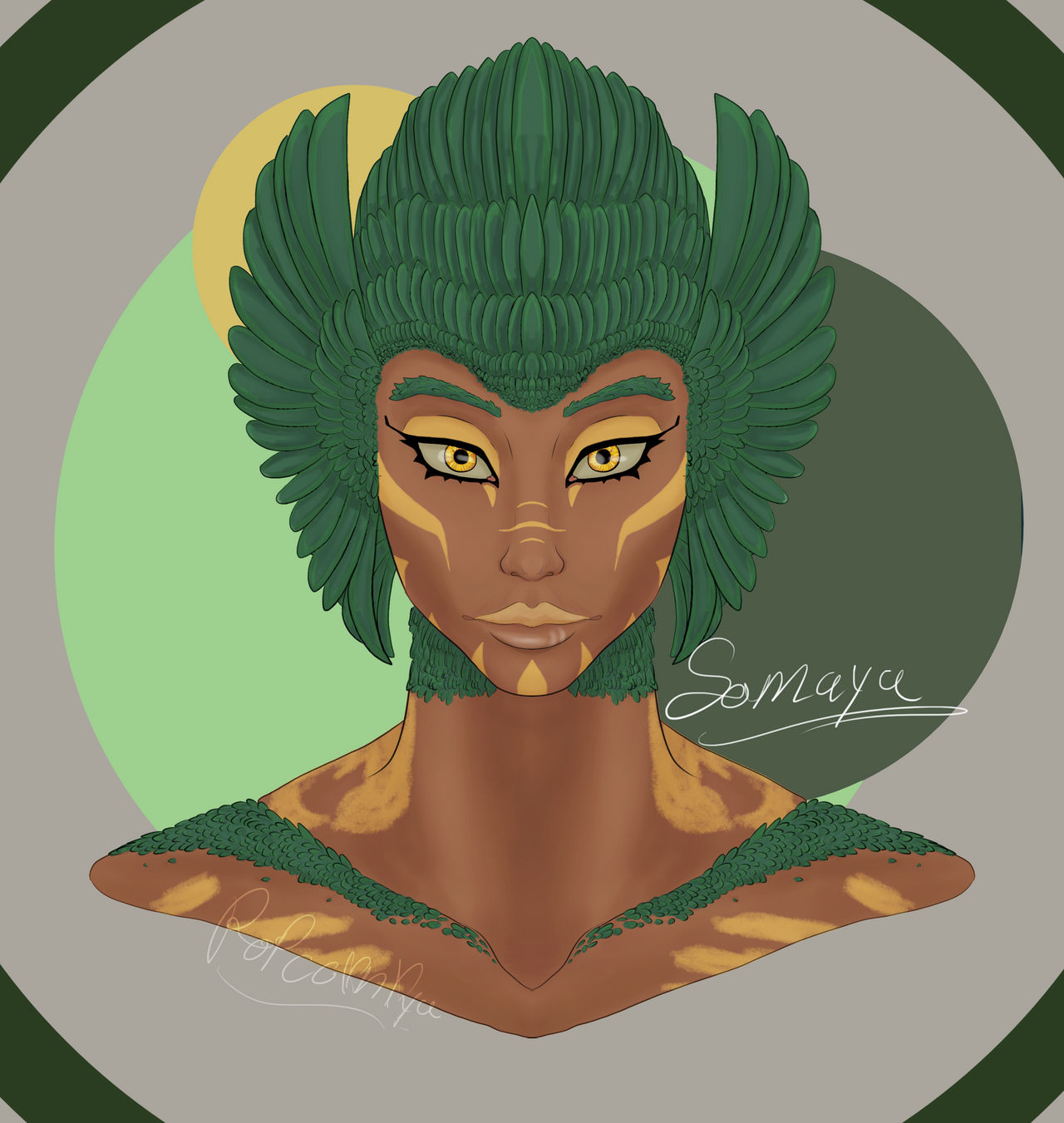 (Somaunta) Somaya Kalsko (dnd inspired headshot) by popcornrya on