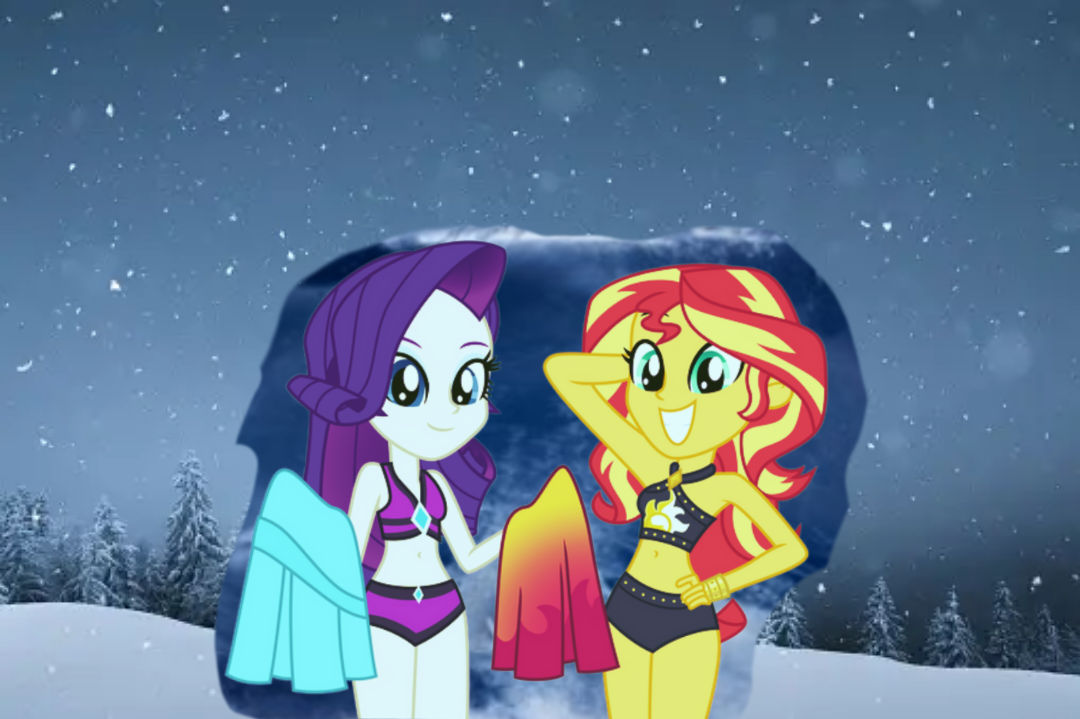 Snow Rarity Deviantart Rarity and Sunset frozen in a snowstorm by Ironmew05 on DeviantArt