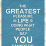 The Greatest Pleasure...