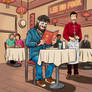 A werewolf with a Chinese menu