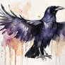 High Class Raven Watercolour