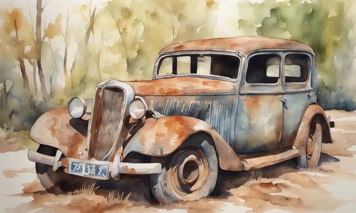 Old Rusted Car Drawing Old Rusty Car From The 30's Watercolour by Jimohat on DeviantArt
