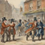 England Bobbies arrest OliverTwist, 1850's in the 