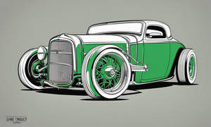 33 Chevrolet Rat Rod  Green Colour Sketch