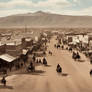 A panoramic view of the iconic Wild West town of T