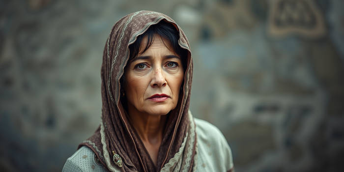 Woman Dressed In Rags