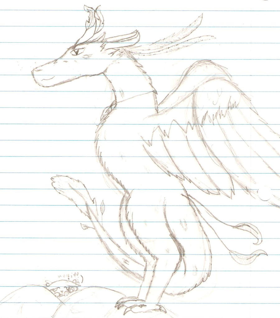 A feathered wyvern