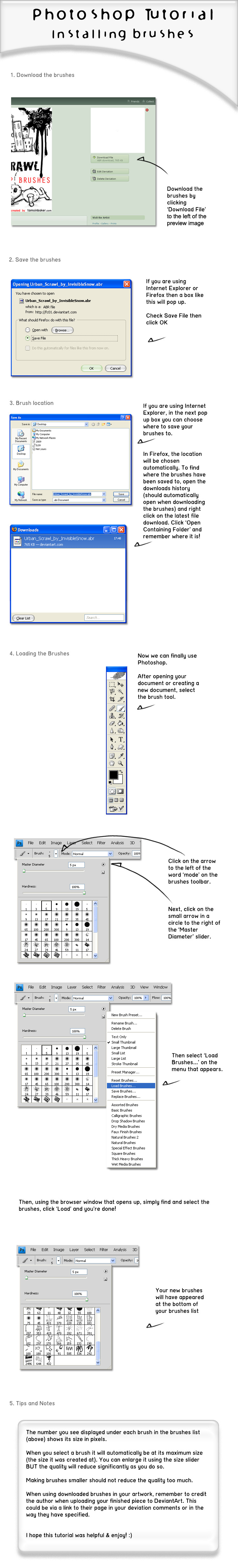 Installing PS Brushes Tutorial