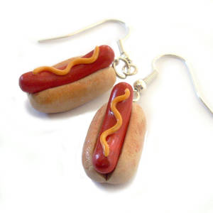 Mini Hot Dog Earrings