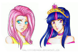 fluttershy and twilight human