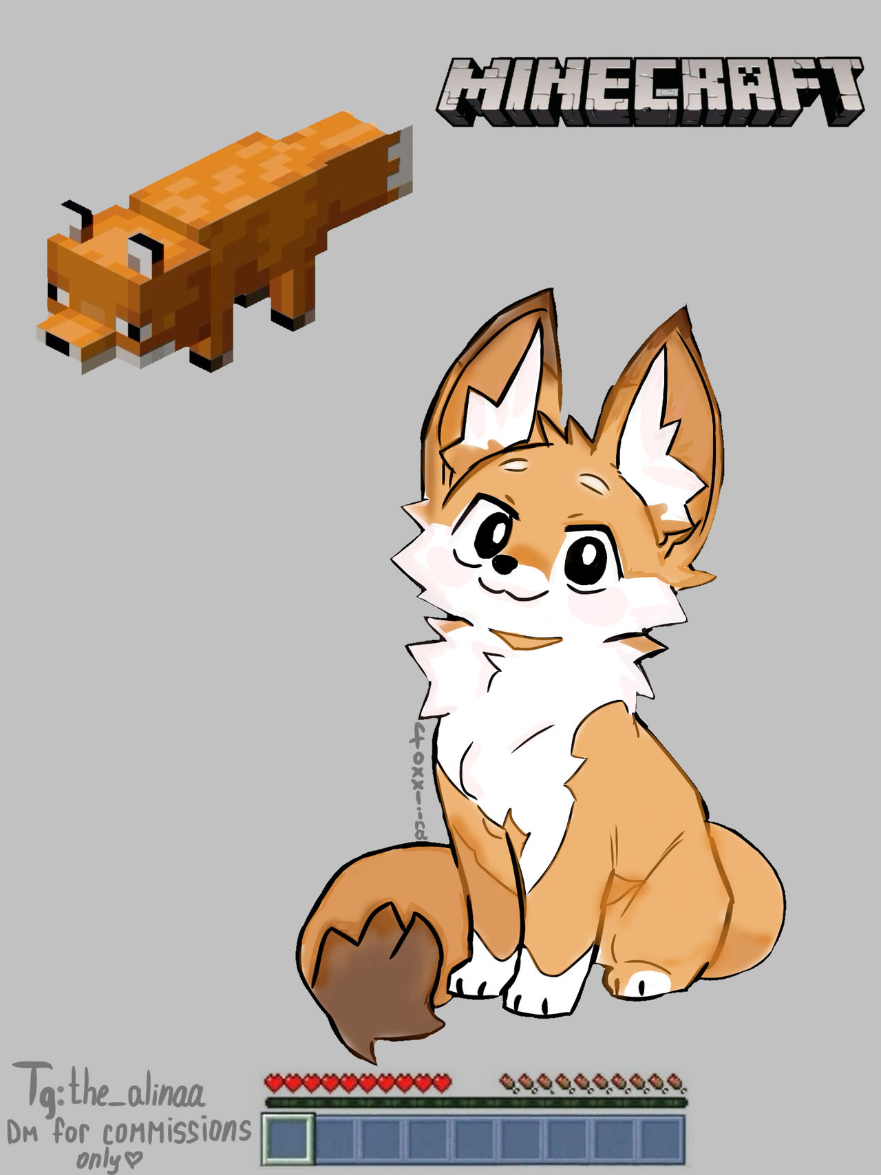 Minecraft Fox Deviantart Cute fox inspired by Minecraft by foxxlina on DeviantArt