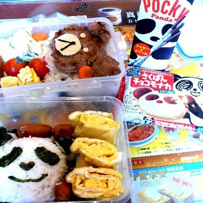 panda and sakurai bento