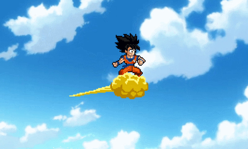 Goku Flying On Nimbus Ulsw Gif by EnderIcaro on DeviantArt