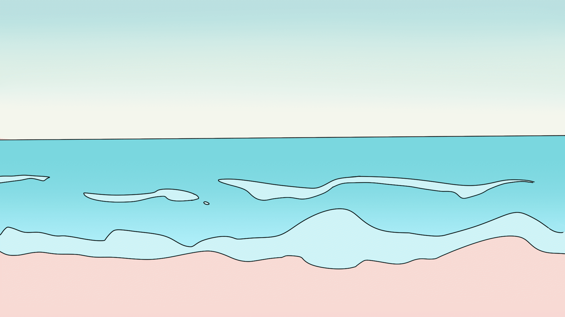 Beach waves looping gif by Straycatsss on DeviantArt