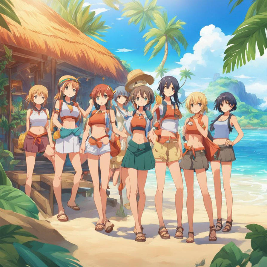Stranded on a tropical island with ten Woman
