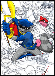 My Sly Cooper coloring project WIP