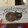 Cat welcome sign