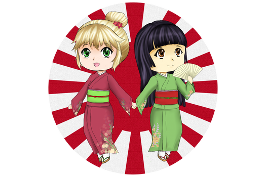 Chibi Poland and Japan