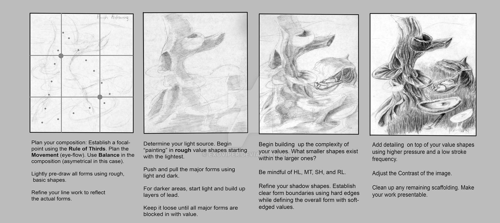 Value Drawing Stages Tutorial by Exoviper on DeviantArt