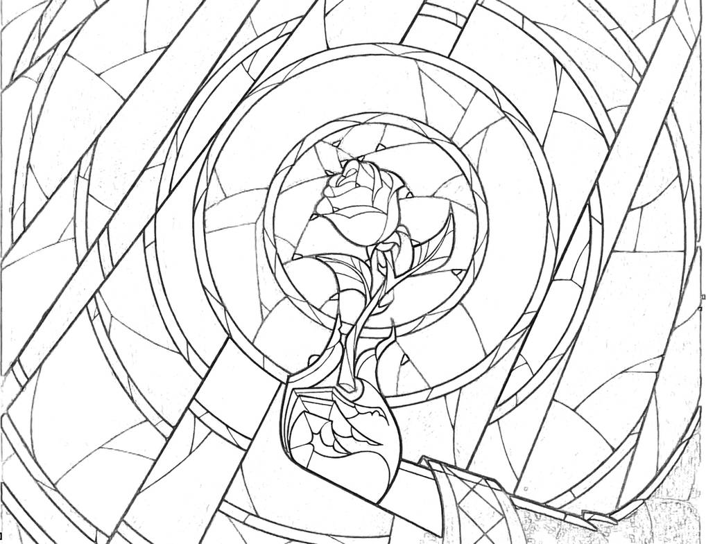 Stained Glass Rose Coloring Page by Richard67915 on DeviantArt