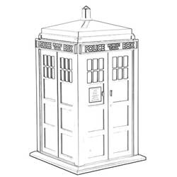 TARDIS 2 side coloring page