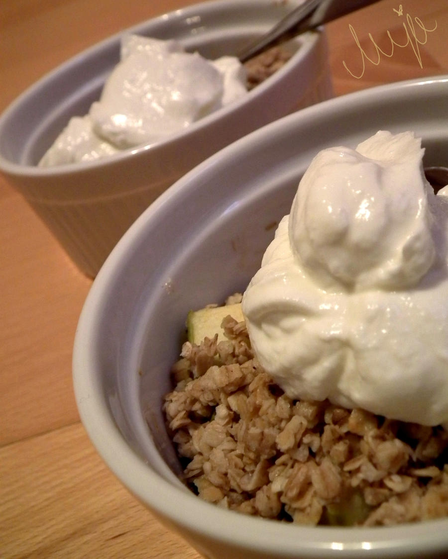 Super Quick Apple Crumble for Two