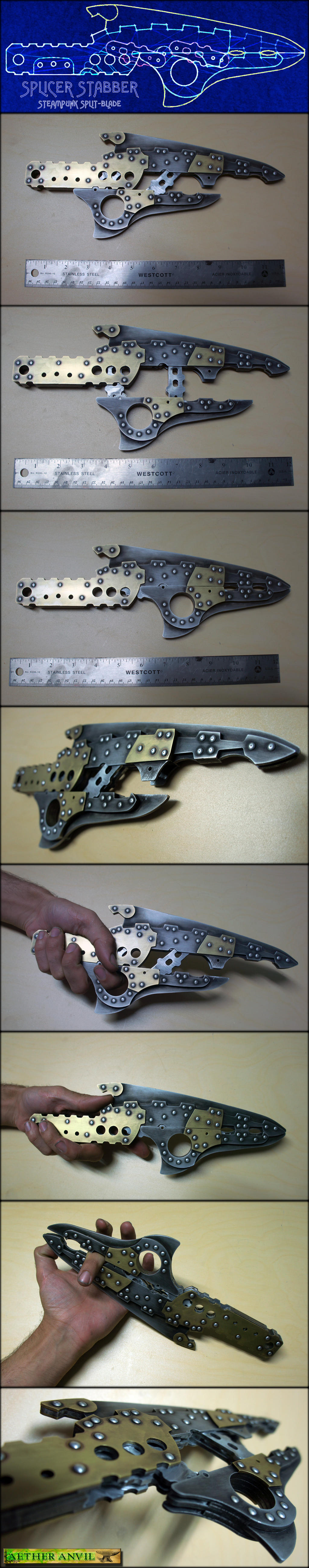 Splicer Stabber - Steampunk Split-Blade