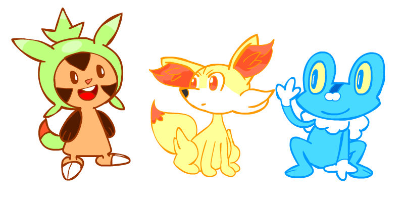 Gen 6 Starters v2 by crystalkirby on DeviantArt