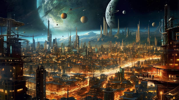 Futuristic City on a distant planet.