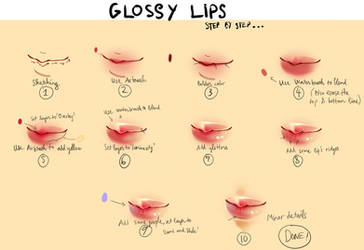 Glossy Lips - Step by step