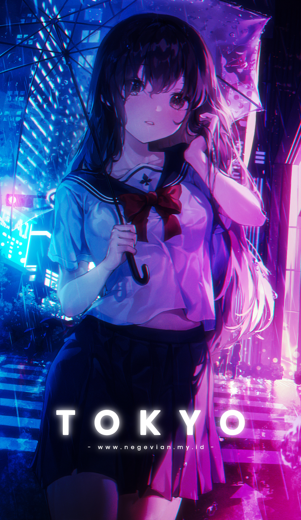 Here is the updated wallpaper of an anime girl in a cyberpunk