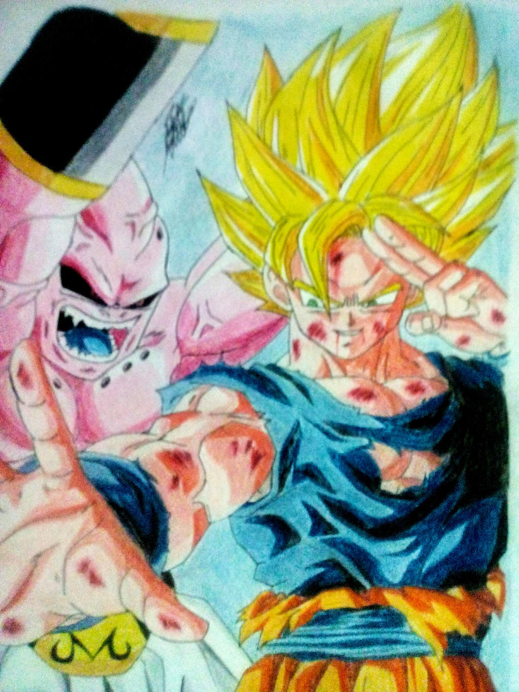 Goku Ssj VS Kid Bu/Dibujo a Color by PanchoBriones on DeviantArt
